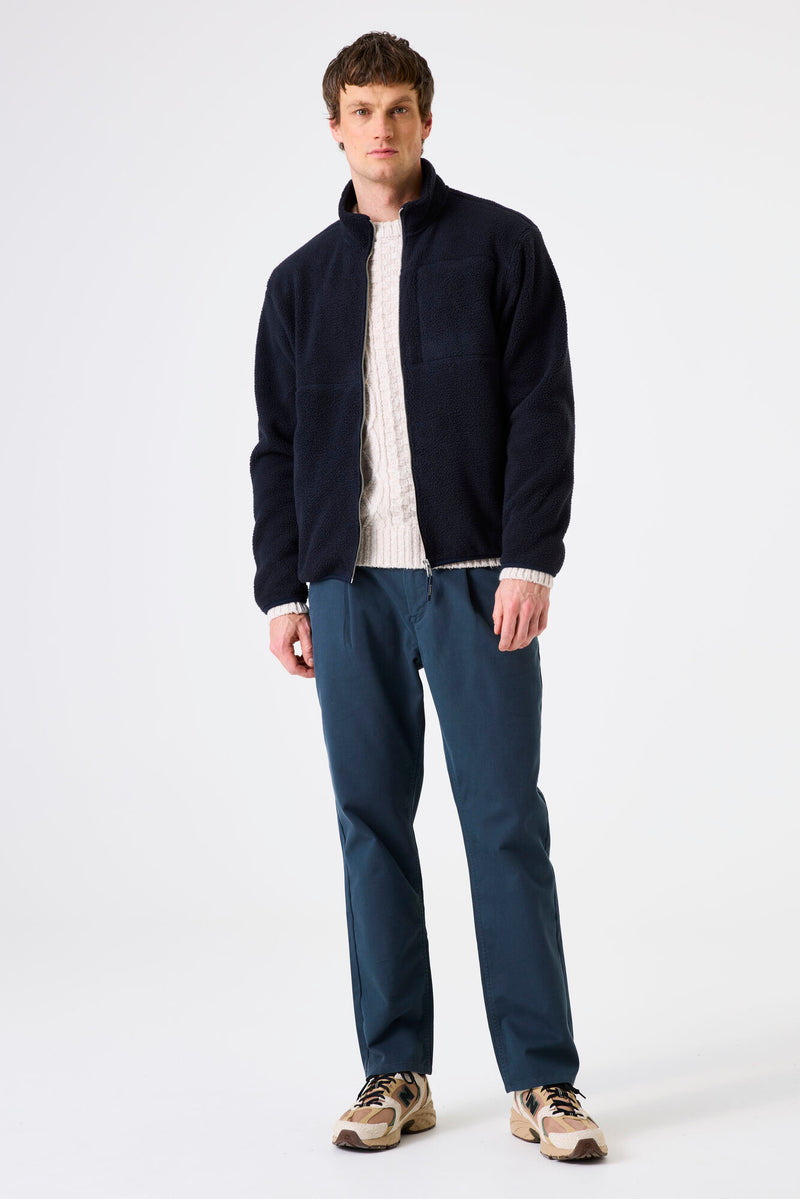 Veste teddy bleu foncé