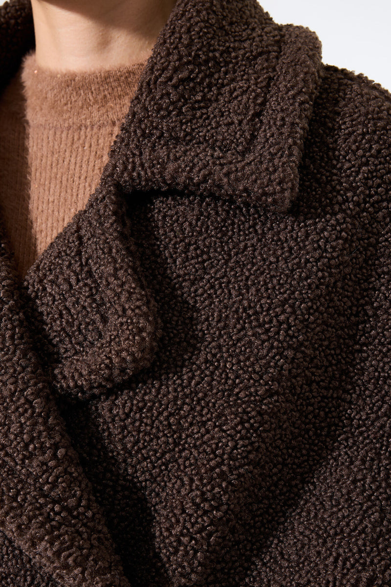 Veste en peluche marron