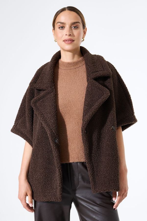 Veste en peluche marron