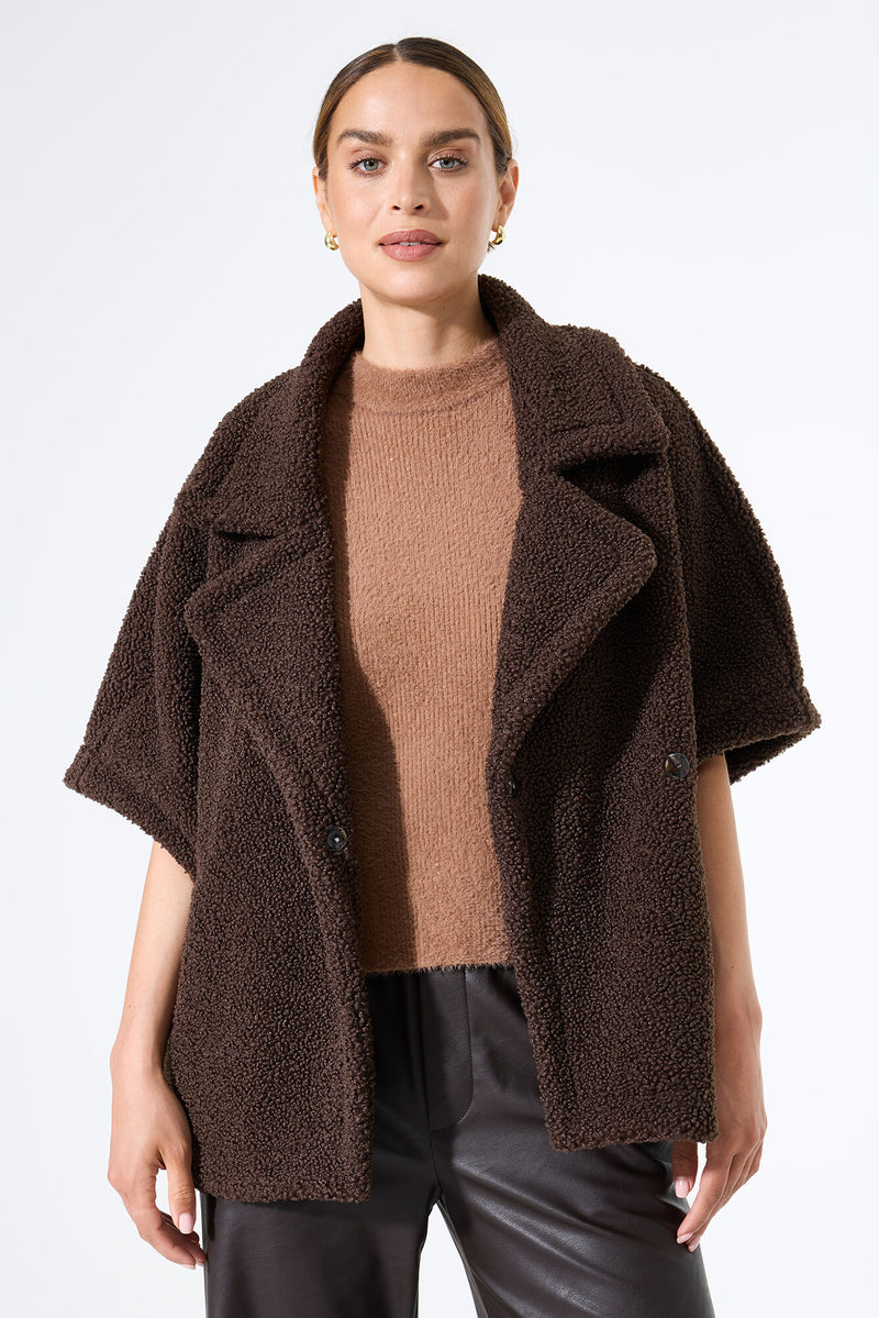 Veste en peluche marron