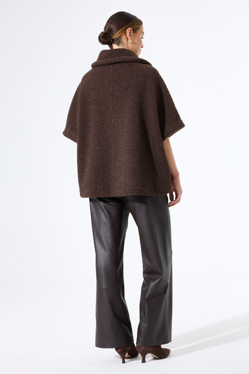 Veste en peluche marron
