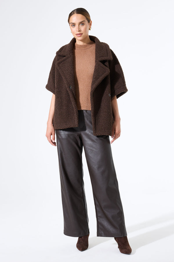 Veste en peluche marron