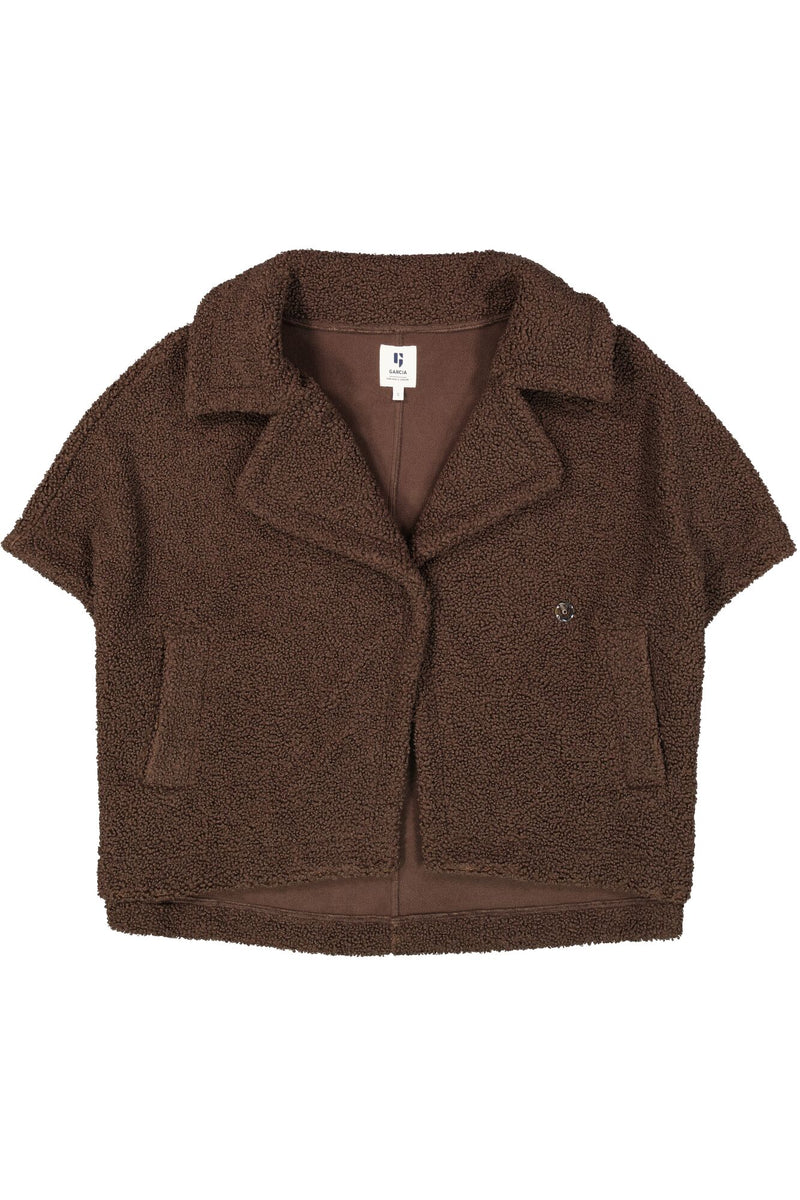 Veste en peluche marron