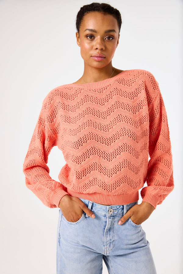Pull rose saumon