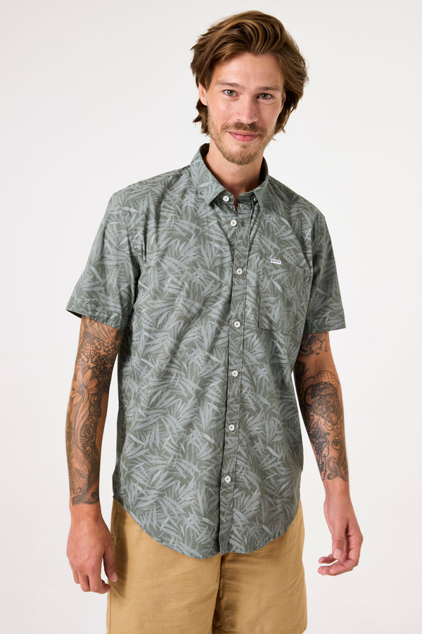Chemise imprimé vert sauge