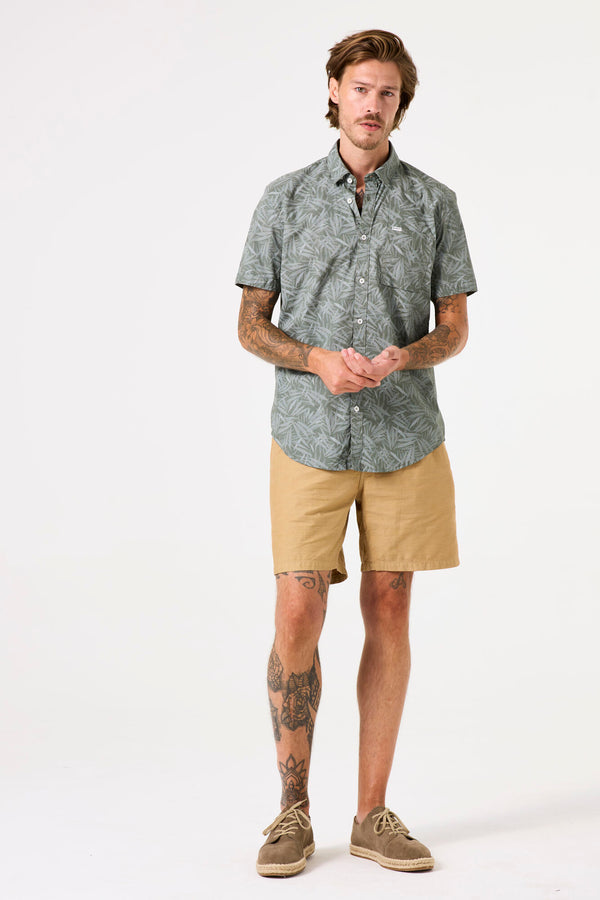 Chemise imprimé vert sauge