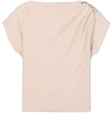 Top beige avec boutons