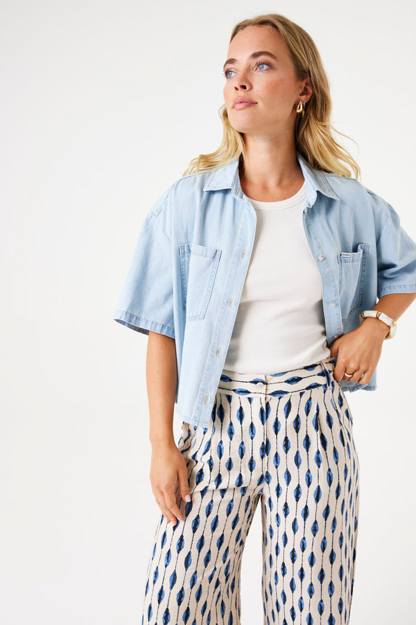 Chemise en jean décolré