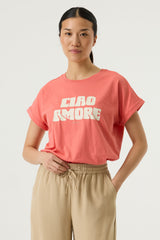 Tee shirt rose corail