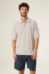Polo en maille beige