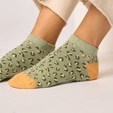Chaussettes courtes Léopard vert/jaune