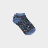 Chaussettes courtes Léopard bleu/jaune