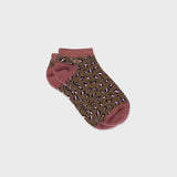 Chaussettes courtes Léopard doré/rose