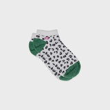Chaussettes courtes Léopard blanc/vert