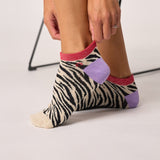 Chaussettes courtes Zèbre noir/beige