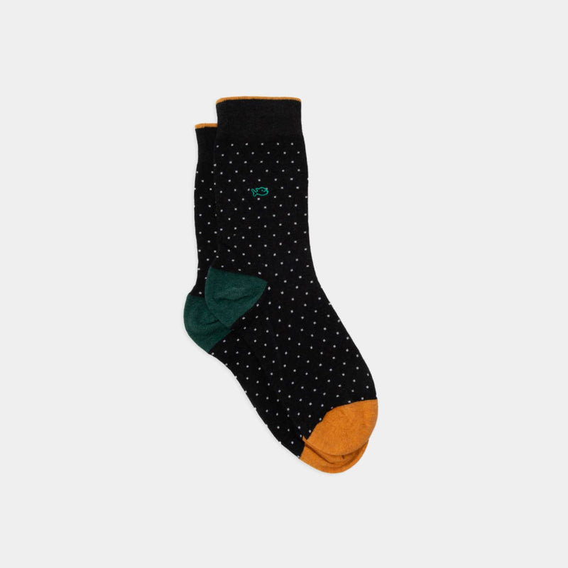 Chaussettes en coton peigné Square - Poivre