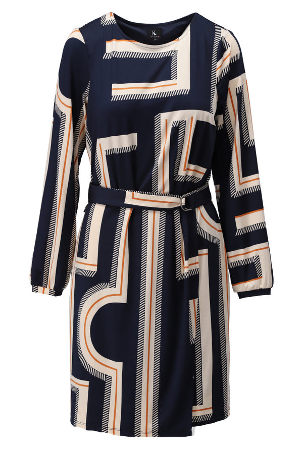 Robe imprimé bleu et orange