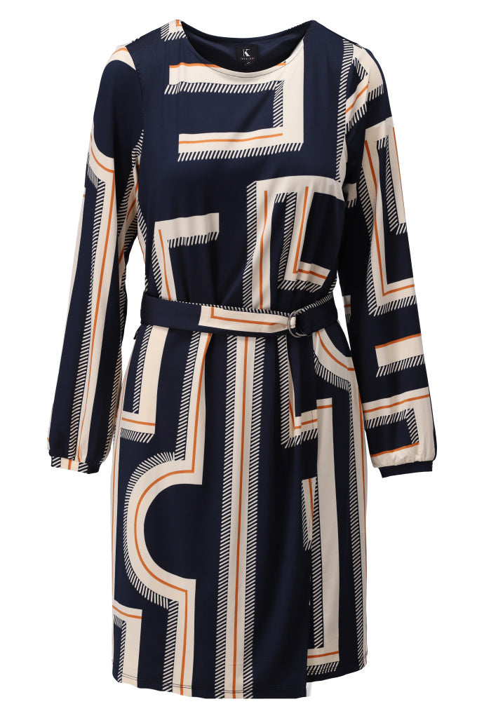 Robe imprimé bleu et orange
