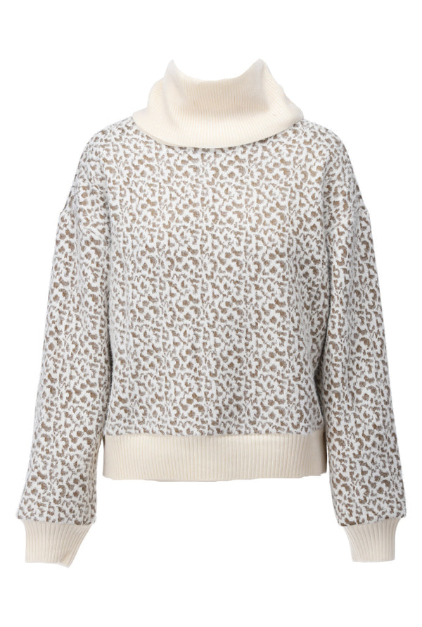 Pull à motifs beige