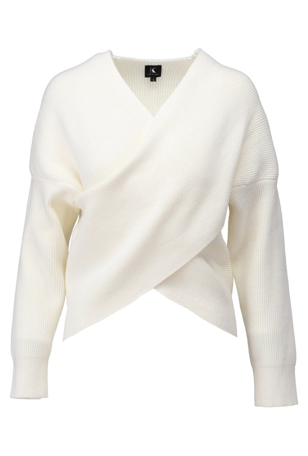 Pull cache coeur écru