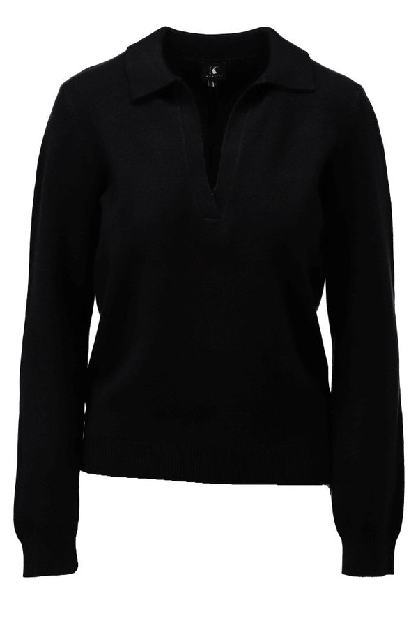Pull col polo noir
