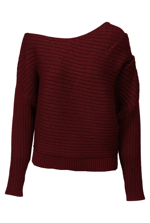 Pull avec lurex bordeaux