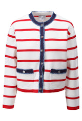 Cardigan à rayures rouge