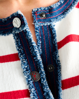 Cardigan à rayures rouge