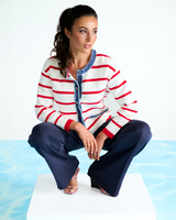 Cardigan à rayures rouge