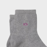 Chaussettes pailletées en coton peigné Unies - Gris