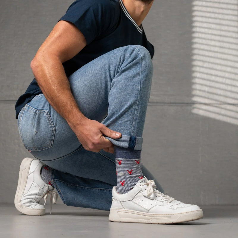 Chaussettes coton à motifs Homard
