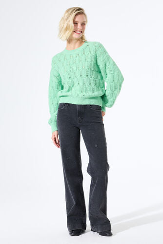 Jean Celia foncé usé avec strass L32