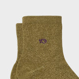 Chaussettes pailletées en coton peigné Unies - Olive