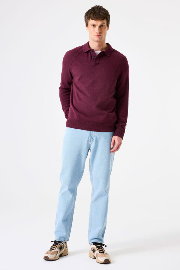 Pull polo bordeaux