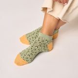 Chaussettes courtes Léopard vert/jaune