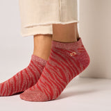 Chaussettes courtes Zèbre rouge/doré