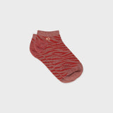 Chaussettes courtes Zèbre rouge/doré