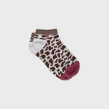 Chaussettes courtes motif vache marron