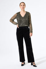 Pantalon en velours noir