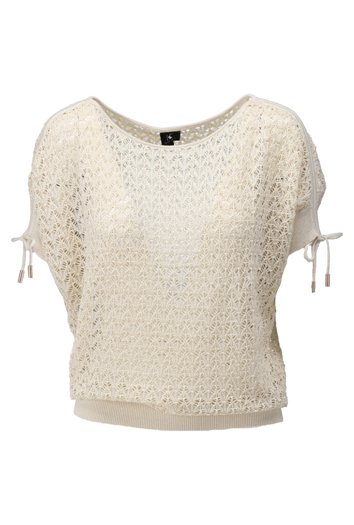 Pull ajouré beige